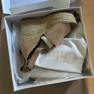 Chloe Suede D’Orsay Espadrille Sandal